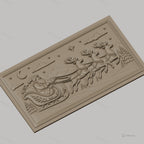 Fichier CNC & impression 3D Noël, père Noël en traîneau avec rennes, haute qualité relief STL