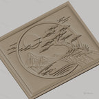 Fichier CNC & impression 3D paysage japonais, montagne, arbre bonsaï, rivière, haute qualité relief STL