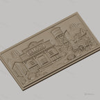 Fichier CNC & impression 3D western village saloon chariot cactus haute qualité relief STL