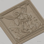 Fichier CNC & impression 3D saint Michel archange, ange guerrier avec dragon, haute qualité relief STL