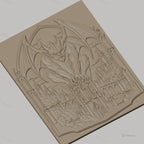 Fichier CNC & impression 3D gargouille démoniaque, château gothique détaillé, haute qualité relief STL
