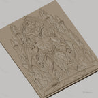 Fichier CNC & impression 3D démon démoniaque avec ailes et portail gothique, haute qualité relief STL