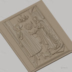 Fichier CNC & impression 3D Portrait de couple historique avec chien et chandelier, haute qualité relief STL