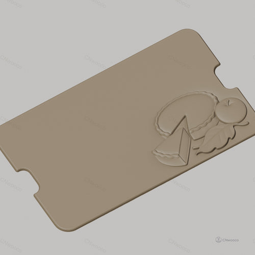 Fichier CNC tarte pomme feuille bas-relief pour sculpture sur bois, STL