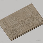 Fichier CNC & impression 3D école d athènes, figures philosophiques et architecture classique, haute qualité relief STL