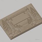 Fichier CNC & impression 3D panneau bois, paysage forêt, montagne et rivière, haute qualité relief STL