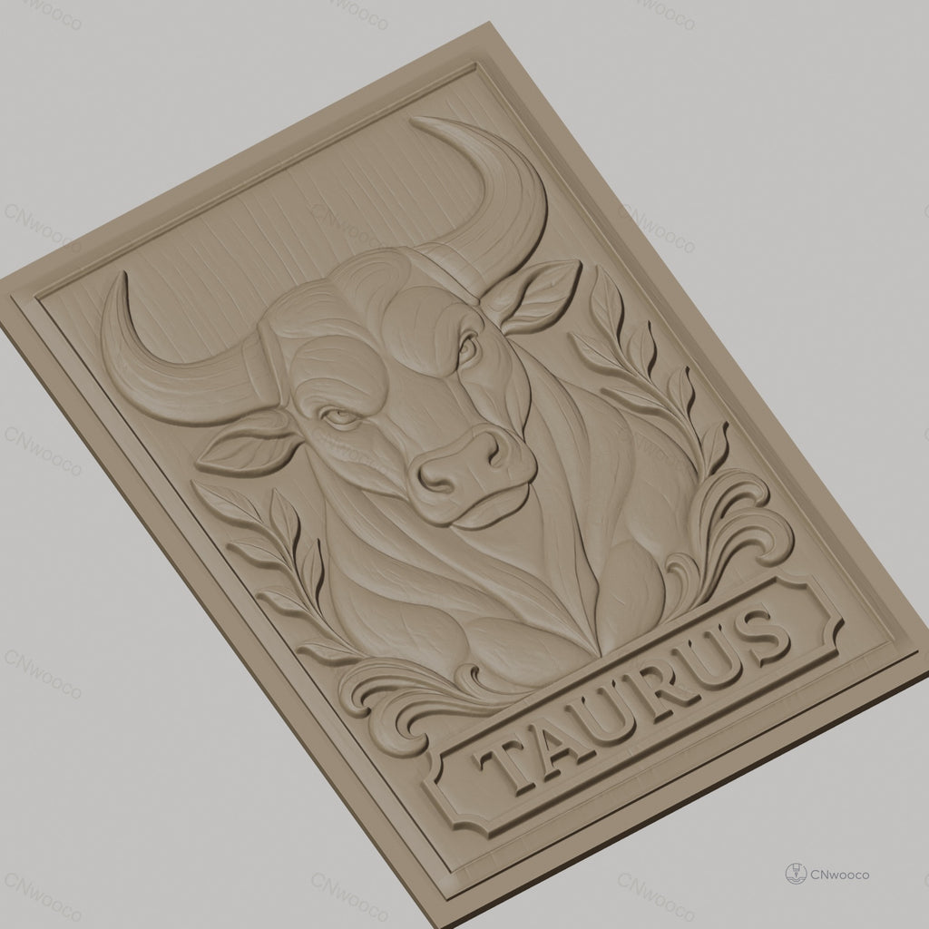 Fichier CNC & impression 3D Taureau, tête de taureau et décor floral, haute qualité relief STL