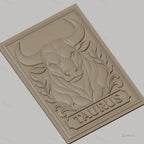 Fichier CNC & impression 3D Taureau, tête de taureau et décor floral, haute qualité relief STL