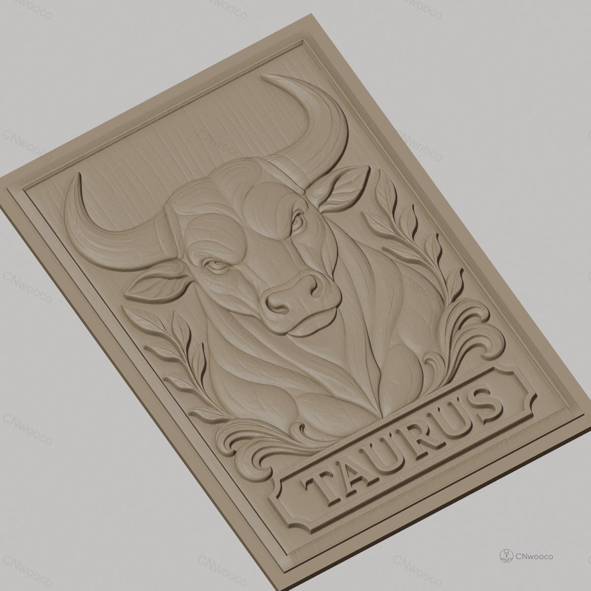 Fichier CNC & impression 3D Taureau, tête de taureau et décor floral, haute qualité relief STL
