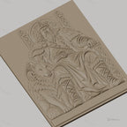 Fichier CNC & impression 3D roi viking sur trône avec loup, haute qualité relief STL