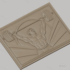 Fichier CNC & impression 3D bodybuilder musclé haltérophilie haute qualité relief STL