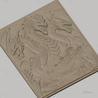 Fichier CNC & impression 3D dragon à trois têtes, château médiéval et paysage de marais, haute qualité relief STL