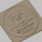 Fichier CNC & impression 3D Grandparents, mains formant coeur, texte love never ends, haute qualité relief STL