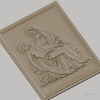 Fichier CNC & impression 3D Piéta, Vierge Marie tenant Jésus mort, haute qualité relief STL