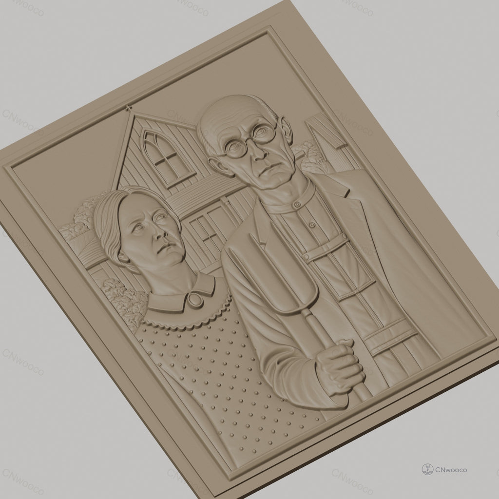 Fichier CNC & impression 3D portrait homme femme ferme maison haute qualité relief STL