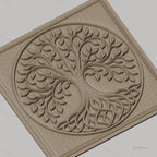 Fichier CNC & impression 3D arbre de vie, feuilles et racines entrelacées, haute qualité relief STL