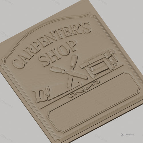 Fichier CNC & impression 3D atelier de menuiserie, scie, ciseaux à bois et établi, haute qualité relief STL
