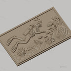 Fichier CNC & impression 3D plongeur sous-marin, poissons et coraux, haute qualité relief STL