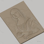 Fichier CNC & impression 3D Mona Lisa, portrait classique avec arrière-plan paysage, haute qualité relief STL