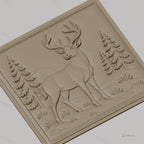 Fichier CNC & impression 3D cerf majestueux forêt montagne haute qualité relief STL