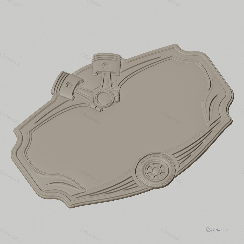Fichier CNC & impression 3D enseigne panneau moteur et roue, STL très haute qualité