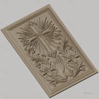 Fichier CNC & impression 3D religieux, croix, mains en prière et lys, haute qualité relief STL