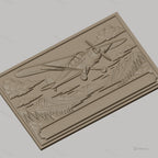 Fichier CNC & impression 3D avion vintage, paysage montagne forêt et rivière, haute qualité relief STL