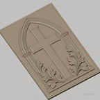 Fichier CNC & impression 3D croix chrétienne avec feuillage ornemental, haute qualité relief STL