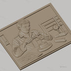 Fichier CNC & impression 3D technicien contrôle qualité, pied à coulisse, plan, outil mesure, haute qualité relief STL