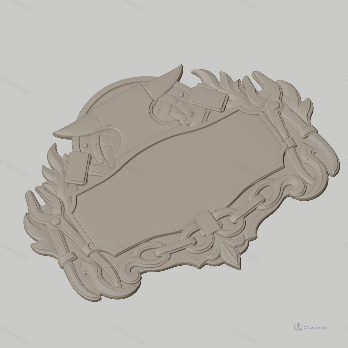 Fichier CNC & impression 3D plaque décorative fer forgé et outils, STL très haute qualité