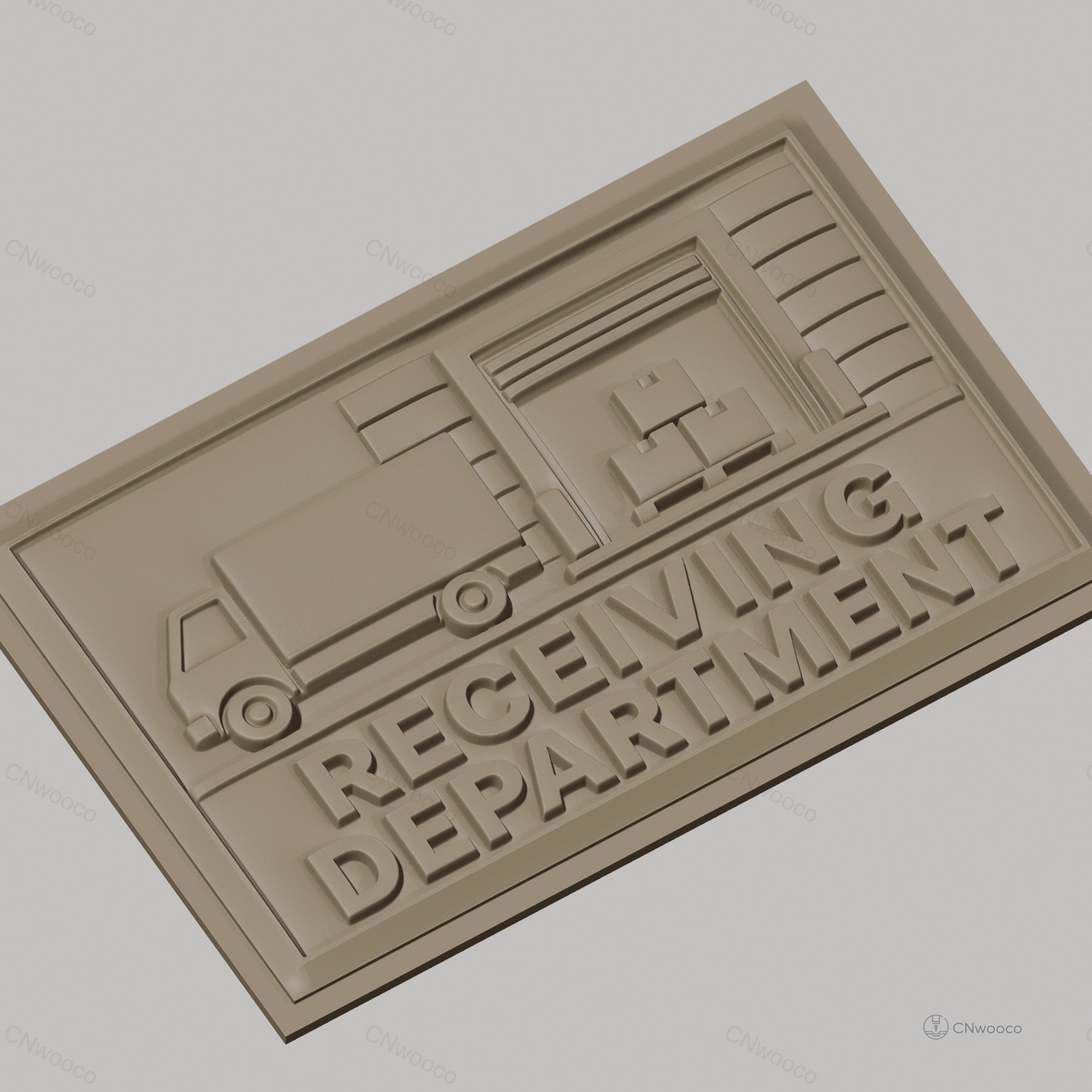 Fichier CNC & impression 3D receiving department camion palettes cartons relief, haute qualité relief STL