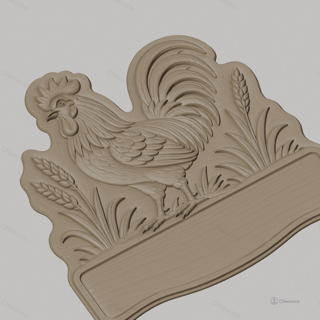 Fichier CNC & impression 3D enseigne poulet campagne, STL très haute qualité