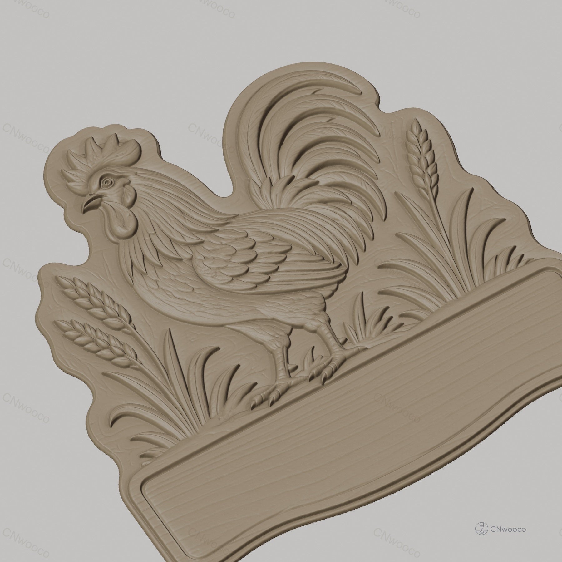Fichier CNC & impression 3D enseigne poulet campagne, STL très haute qualité