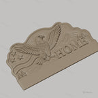 Fichier CNC porte-clés mural enseigne murale Home avec aigle et nature, STL très haute qualité