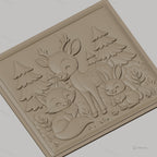 Fichier CNC & impression 3D animaux de la forêt, renard, cerf, lapin, arbres, haute qualité relief STL