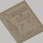 Fichier CNC & impression 3D berger d'âmes, agneau, bâton de berger et lever de soleil, haute qualité relief STL