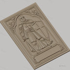 Fichier CNC & impression 3D chevalier armure médiévale, épée et bouclier croix, haute qualité relief STL