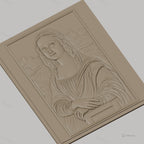 Fichier CNC & impression 3D portrait Mona Lisa, relief visage et paysage détaillé, haute qualité relief STL