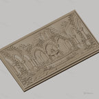 Fichier CNC & impression 3D cloître ancien, fontaine centrale et archades gothiques, haute qualité relief STL