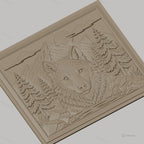 Fichier CNC & impression 3D loup montagne forêt rochers haute qualité relief STL