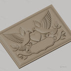 Fichier CNC & impression 3D colombes amour coeur feuilles bannière haute qualité relief STL