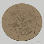 Fichier CNC & impression 3D horloge murale routier américain camion poids lourd STL