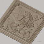 Fichier CNC & impression 3D saint Michel archange, ange guerrier avec dragon, haute qualité relief STL