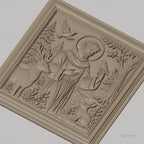 Fichier CNC & impression 3D saint François avec animaux, cerf oiseaux et lapin, haute qualité relief STL