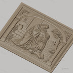 Fichier CNC & impression 3D père miséricordieux, scène biblique d’étreinte et pardon, haute qualité relief STL