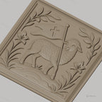 Fichier CNC & impression 3D agneau pascal, bannière chrétienne, haute qualité relief STL