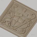 Fichier CNC & impression 3D bouclier croix et épée, casque médiéval, haute qualité relief STL