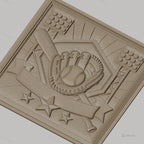 Fichier CNC & impression 3D baseball, gant balle battes et stade, haute qualité relief STL