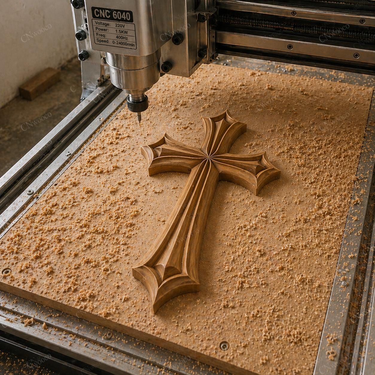 Fichier CNC & impression 3D croix chrétienne – bas-relief bois pour sculpture CNC, décoration murale religieuse STL