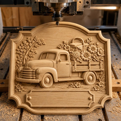 CNC & 3D printing vintage floral relief pick-up, wood engraving file, high quality STL, customizable